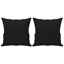 Acheter vidaXL Canapé 2 places avec oreillers noir 140 cm tissu microfibre