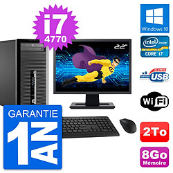 PC Tour HP 400 G1 Ecran 22" Intel i7-4770 RAM 8Go Disque Dur 2To Windows 10 Wifi · Occasion 