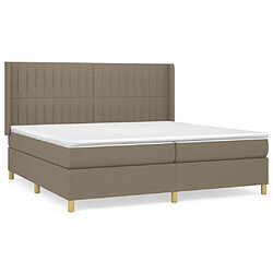 vidaXL Sommier à lattes de lit avec matelas Taupe 200x200 cm Tissu