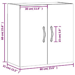 vidaXL Armoire murale blanc 60x31x60 cm bois d'ingénierie pas cher