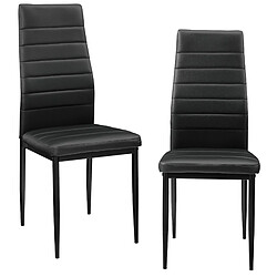 Helloshop26 Lot de 2 chaises de salle à manger set de sièges empilables 96 cm noir 03_0005744