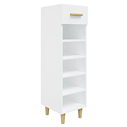 vidaXL Armoire à chaussures Blanc 30x35x105 cm Bois d'ingénierie