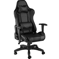 Helloshop26 Fauteuil de bureau chaise siège sport gamer noir 08_0000368