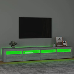 Acheter Maison Chic Meubles TV avec lumières LED - Banc TV pour salon Sonoma gris 240x35x40 cm -MN58545