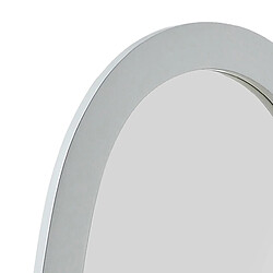 Miroir sur pied, Psyché, miroir oval en bois gris et inclinable - Dim : L 59 x P 49.5 x H 150 cm -PEGANE