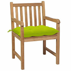 Avis Maison Chic Lot de 4 Chaises de jardin avec coussins | Fauteuil chaises d'extérieur vert vif Teck solide -GKD51548