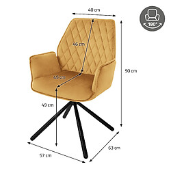 ML-Design Chaise pivotante Chaise de salle à manger Fauteuil 180 degrés Pivotant Chaise de salon Velours pas cher