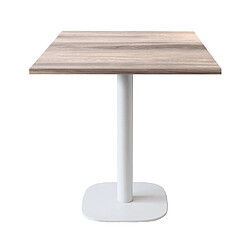 Restootab Table 70x70cm - modèle Round pied blanc chêne tages