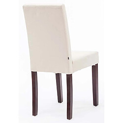 Avis Decoshop26 Lot de 4 chaises de salle à manger design moderne en tissu crème pieds en bois marron foncé 10_0001769