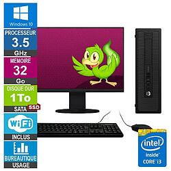 PC HP 800 G1 SFF i3-4150 3.50GHz 32Go/1To SSD Wifi W10 + Ecran 19 - Reconditionné