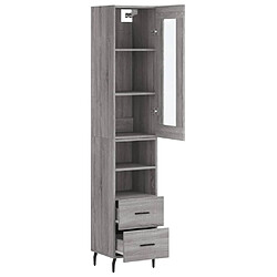 Acheter Maison Chic Buffet,Meuble de Rangement,commode pour salon,Cuisine Sonoma gris 34,5x34x180 cm Bois d'ingénierie -MN90515