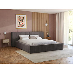 Acheter Lit coffre 180 x 200 cm - Velours côtelé - Taupe + Matelas - TIMANO de Pascal Morabito