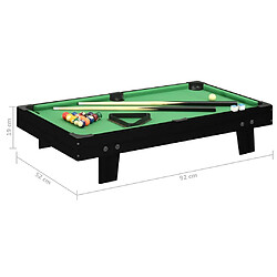 vidaXL Mini table de billard 3 pieds 92x52x19 cm Noir et vert pas cher