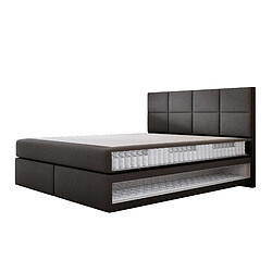 Acheter TRADA Lit adulte 200x200 cm Mallorca – lit suspendu avec matelas ressorts ensachés et matelas bonnell – tissu velours - noir