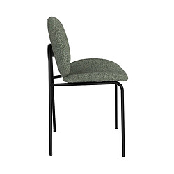 Acheter Rendez Vous Deco Chaise Iris en tissu bouclé vert kaki et pieds en métal noir (lot de 2)