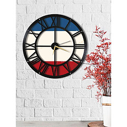 Homemania Horloge murale en métal Wall Tricolore - Diam. 50 cm - Noir