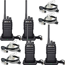 Retevis 4 talkie walkie professionnels 16 Canaux noir