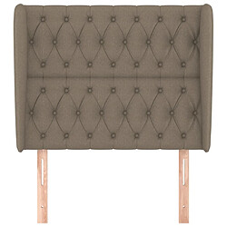 Avis Maison Chic Tête de lit scandinave avec oreilles,meuble de chambre Taupe 103x23x118/128 cm Tissu -MN61195