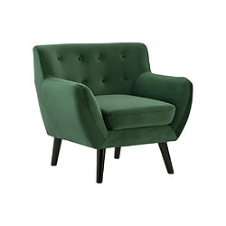 Vente-Unique Fauteuil en velours vert sapin SERTI II 