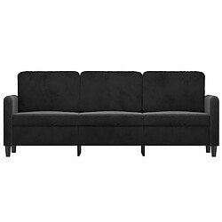 Avis Maison Chic Canapé à 3 places,Canapé droit,Sofa de Salon,Banquette Noir 180 cm Velours -GKD738656