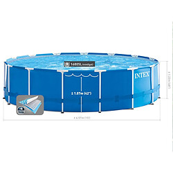 Piscine tubulaire ronde metal frame intex Ø 4.57 x 1.22 m