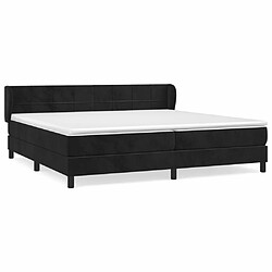 Maison Chic Lit Adulte - Lit simple Lit à sommier tapissier et matelas moelleux - Meuble de Chambre - Noir 200x200 cm Velours -MN73339