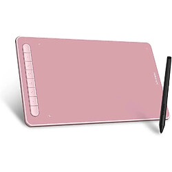 XP-Pen Deco L Rose Tablette graphique à stylet,10x6 pouces,stylet à puce intelligente X3 à 8192 niveaux sans batterie,8 raccourcis, compatible Mac Windows Chrome Linux