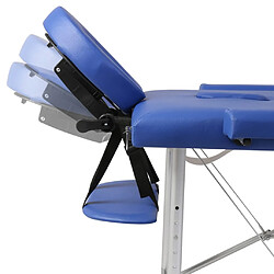 Avis vidaXL Table pliable de massage Bleu 3 zones avec cadre en aluminium