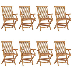 Maison Chic Lot de 8 Chaises de jardin,Fauteuil d'extérieur avec coussins anthracite Teck massif -MN38734