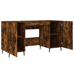 Maison Chic Bureau,Table de travail,bureau de travail pour chambre chêne fumé 140x50x75 cm bois d'ingénierie -GKD14948 pas cher