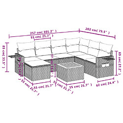 Acheter vidaXL Salon de jardin avec coussins 8 pcs beige résine tressée