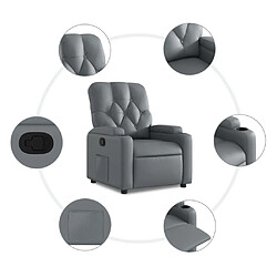 Maison Chic Fauteuil Relax pour salon, Fauteuil inclinable Gris Similicuir -GKD73198 pas cher