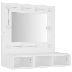 Helloshop26 Armoire à miroir avec led blanc 60 x 31,5 x 62 cm blanc 02_0006654