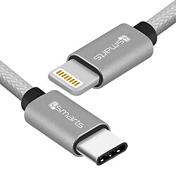 Câble USB type C vers Apple Lightning 4Smarts gris - Charge et synchro