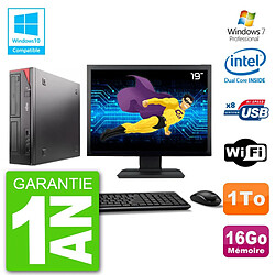 PC Fujitsu Esprimo E520 Ecran 19" G3220 RAM 16Go Disque 1To Graveur DVD Wifi W7 · Occasion 