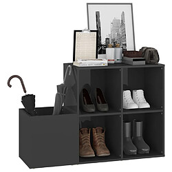 Avis vidaXL Armoire à chaussures d’entrée gris brillant bois ingénierie