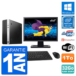 PC HP 400 G4 SFF Ecran 22" Intel G4400 RAM 32Go Disque Dur 1To Windows 10 Wifi - Occasion