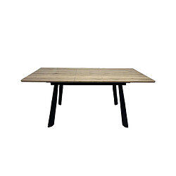 Table extensible Romimex Marron Métal Bois MDF 90 x 76 x 90 cm