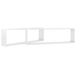 Acheter vidaXL Étagères cube murales 2 pcs blanc brillant bois d'ingénierie