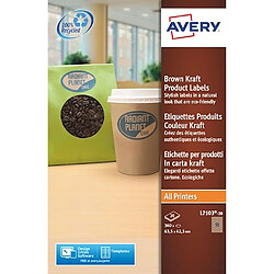 Avery Etiquettes ovales kraft jet d'encre et laser 63,5 x 42,3 mm recyclées - Boîte de 360