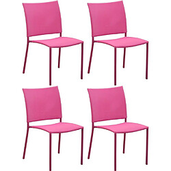 ALIZÉ Chaise de jardin Bonbon pour enfant (Lot de 4) framboise.