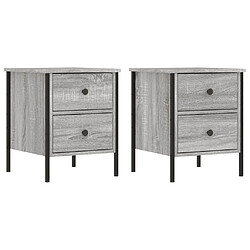 Maison Chic Lot de 2 Tables de chevet - Tables de Nuit sonoma gris 40x42x50cm bois d'ingénierie