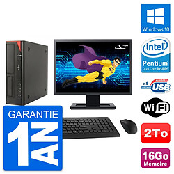 PC Fujitsu E520 DT Ecran 22" Intel G3220 RAM 16Go Disque Dur 2To Windows 10 Wifi - Occasion