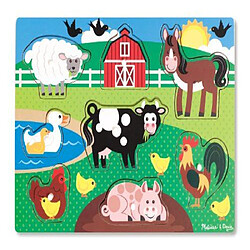 Melissa & Doug - 19050 - Puzzle En Bois À Boutons - Animaux De Ferme - 8 Pièces