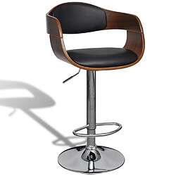 Helloshop26 Tabouret de bar cuir synthétique hauteur réglable luxe bois et cuir 1202158/2 