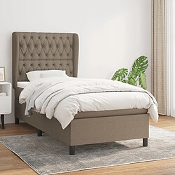 Maison Chic Lit Adulte - Lit simple Lit à sommier tapissier avec matelas moelleux - Meuble de Chambre - Taupe 90x200 cm Tissu -MN40279