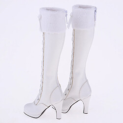 1/3 BJD Chaussures Bottes Mi-hautes Martin Bottes Pour Dollfie Talons Hauts Blanc pas cher