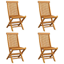 Avis Maison Chic Lot de 4 Chaises de jardin avec coussins | chaises Relax d'extérieur bleu Bois de teck massif -GKD36003