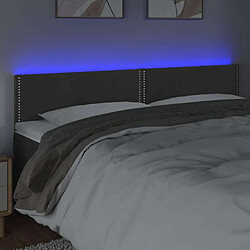 Avis Maison Chic Tête de lit scandinave à LED,meuble de chambre Gris foncé 200x5x78/88 cm Velours -MN92014