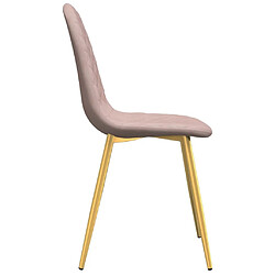 Maison Chic Lot de 4 Chaises à manger | Chaise de salle à manger cuisine Rose Velours -GKD65844 pas cher